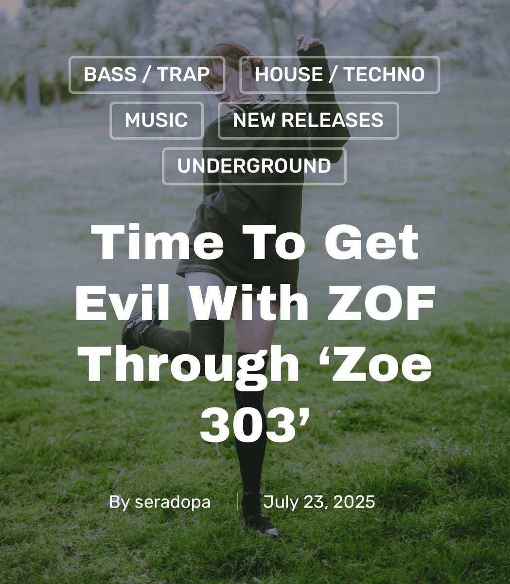 DOMEOFDOOM's tweet image. Thanks to @Electric_Hawk for reviewing @zofdj’s latest split single release with @chickiversonDJ ‘Zoe 303/Thought You Oughta Know’
Article by @seradopa
theelectrichawk.com/zof-zoe-303/