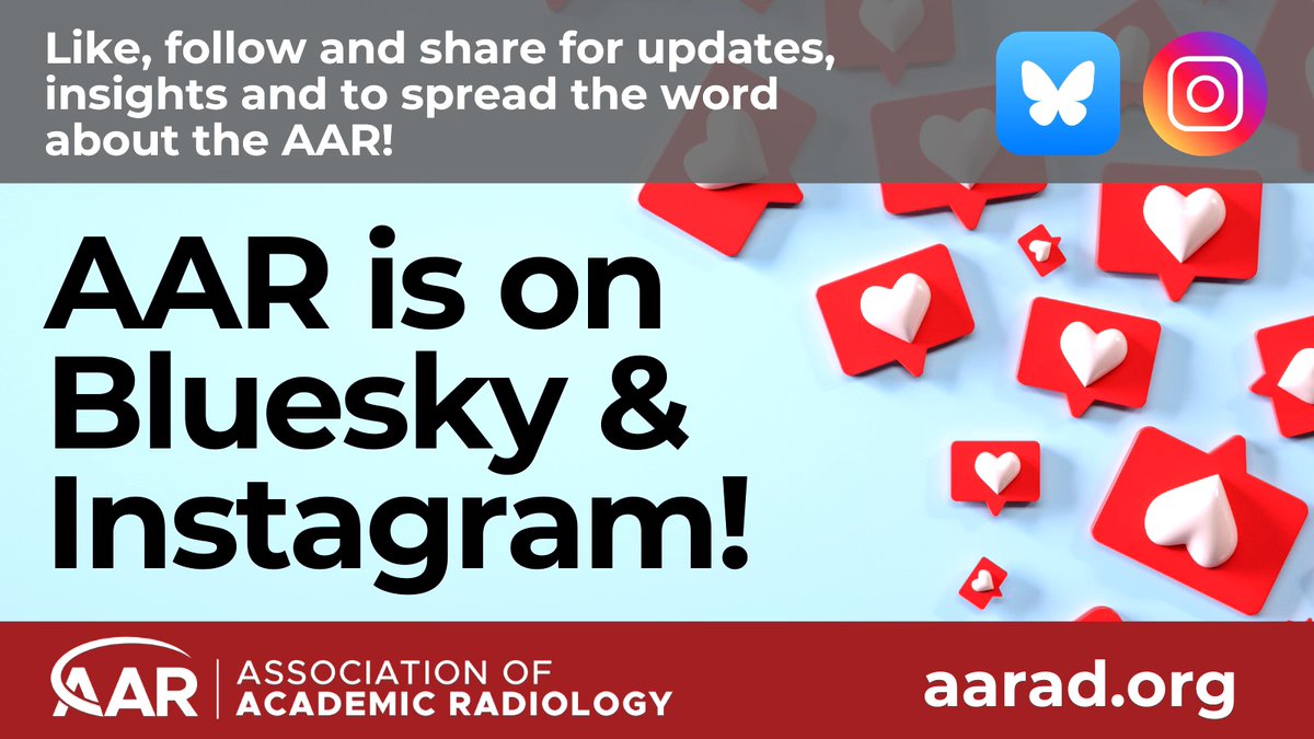 aaradiol's tweet image. AAR is now on Bluesky + Instagram!
Follow, like, and share us for industry insights, professional development resources, and exclusive content.
πΉ @aaradiol.bsky.social on Bluesky
πΈ @aaradiol on Instagram
#AARad #radiology #RadEd #MedEd #research #Bluesky #Instagram