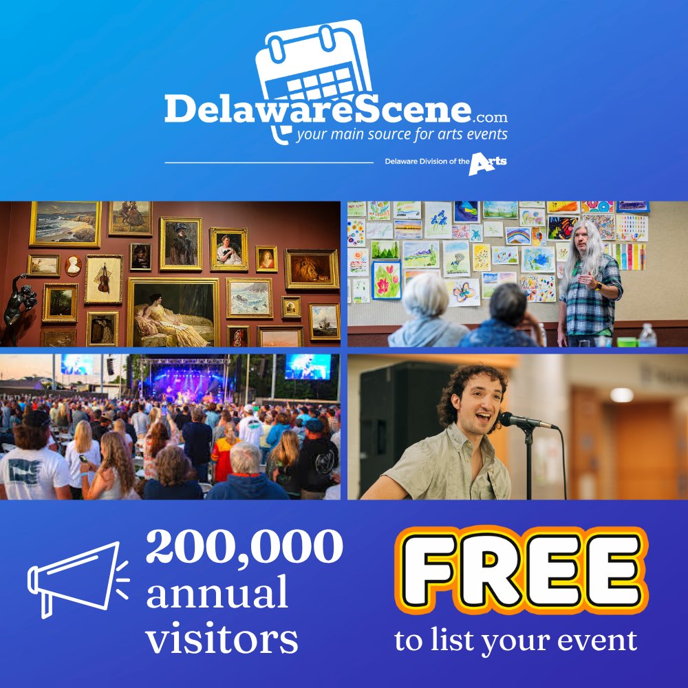 ArtsDelaware's tweet image. Have ANY arts event in Delaware? 🎨🎭🎶
✅ 200K annual viewers
✅ 500+ events live
✅ 100 % FREE listing
Just click “Submit Event” at DelawareScene.com. It’s the simplest promo you’re not using...yet.
#DelawareArts #FreeListing #artsevents #thingstodo #delaware #culture