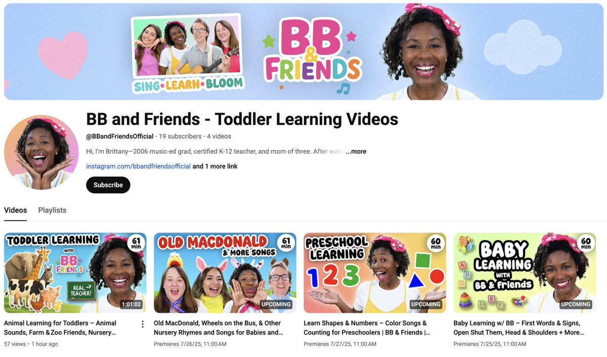 CapturingChrist's tweet image. Some personal news I’m really proud to share...
Over the past few months, my wife Brittany and I have been working on a brand-new project together—a YouTube channel for babies and toddlers called BB & Friends Learning.
She’s absolutely crushed it. The content is beautiful, fun,…