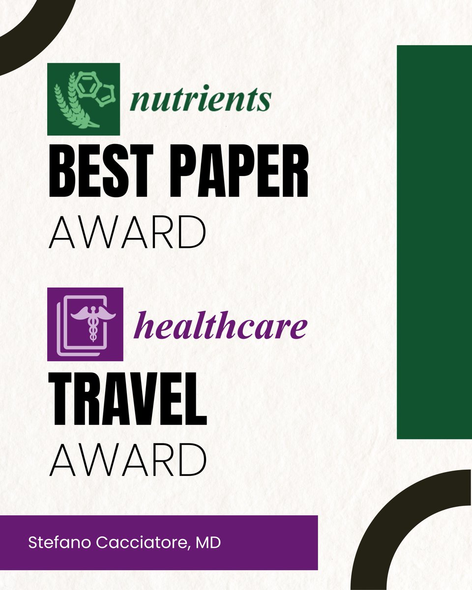 stecacMD's tweet image. What’s better than winning an award? Winning two! 🏆🏆
This month I’ve had the honor of receiving not only the Best Paper Award from @Nutrients_MDPI, but also the @HealthcareMDPI_ Travel Award to attend the @SCWDnews congress next December
🔗 mdpi.com/journal/health…