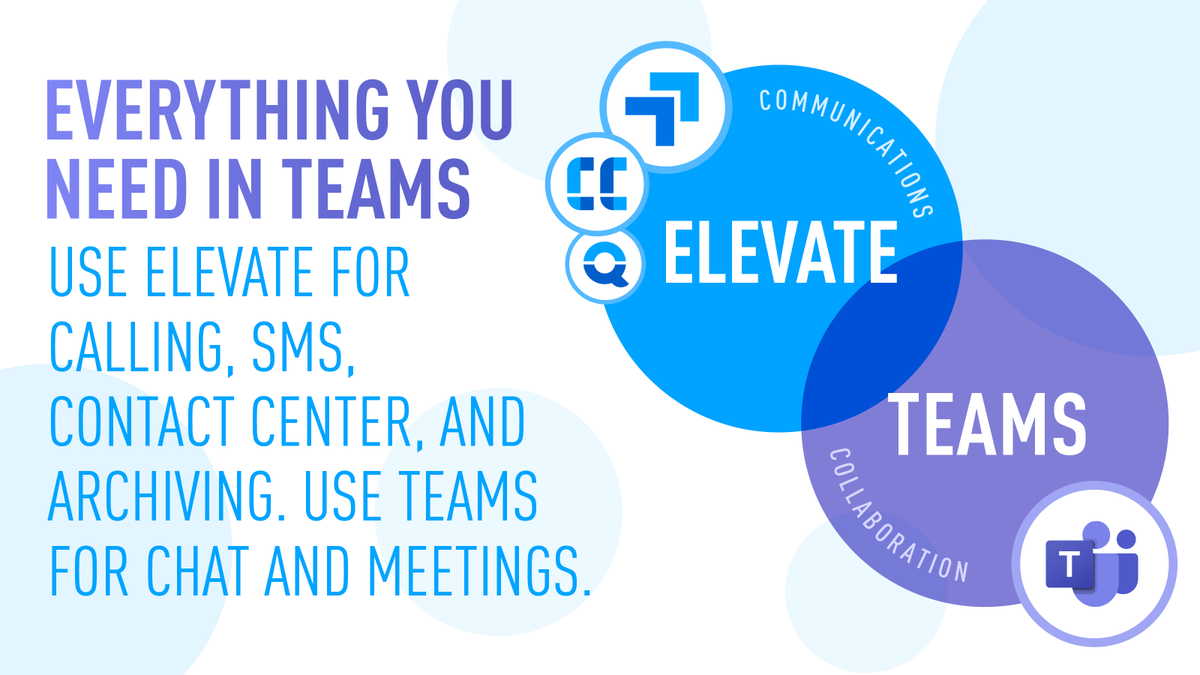 EasierComms's tweet photo. Advanced calling, SMS, Contact Center &amp; Archiving-now inside Microsoft Teams. Elevate for Teams brings it all together. See it in action: https://t.co/ufMB0WgZ6N https://t.co/SzWAEUFo8J
