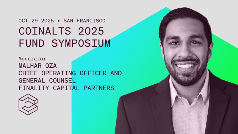coinalts's tweet image. Excited to announce Malhar Oza of Finality Capital Partners will moderate our tokenization panel at #CoinAlts2025! 🌟 Don’t miss his expert insights! 🚀
