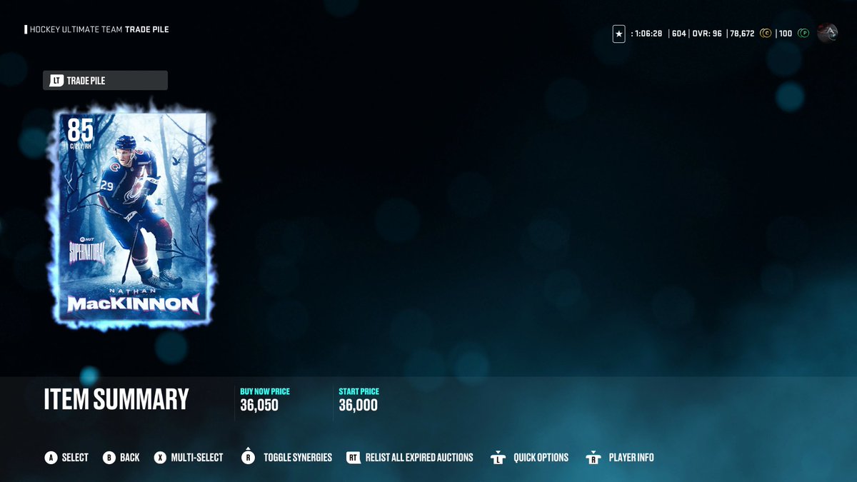 HUTLife1's tweet image. Crappy thing about this card is it can’t be listed below $36k. No one is buying it for that much. #NHL25