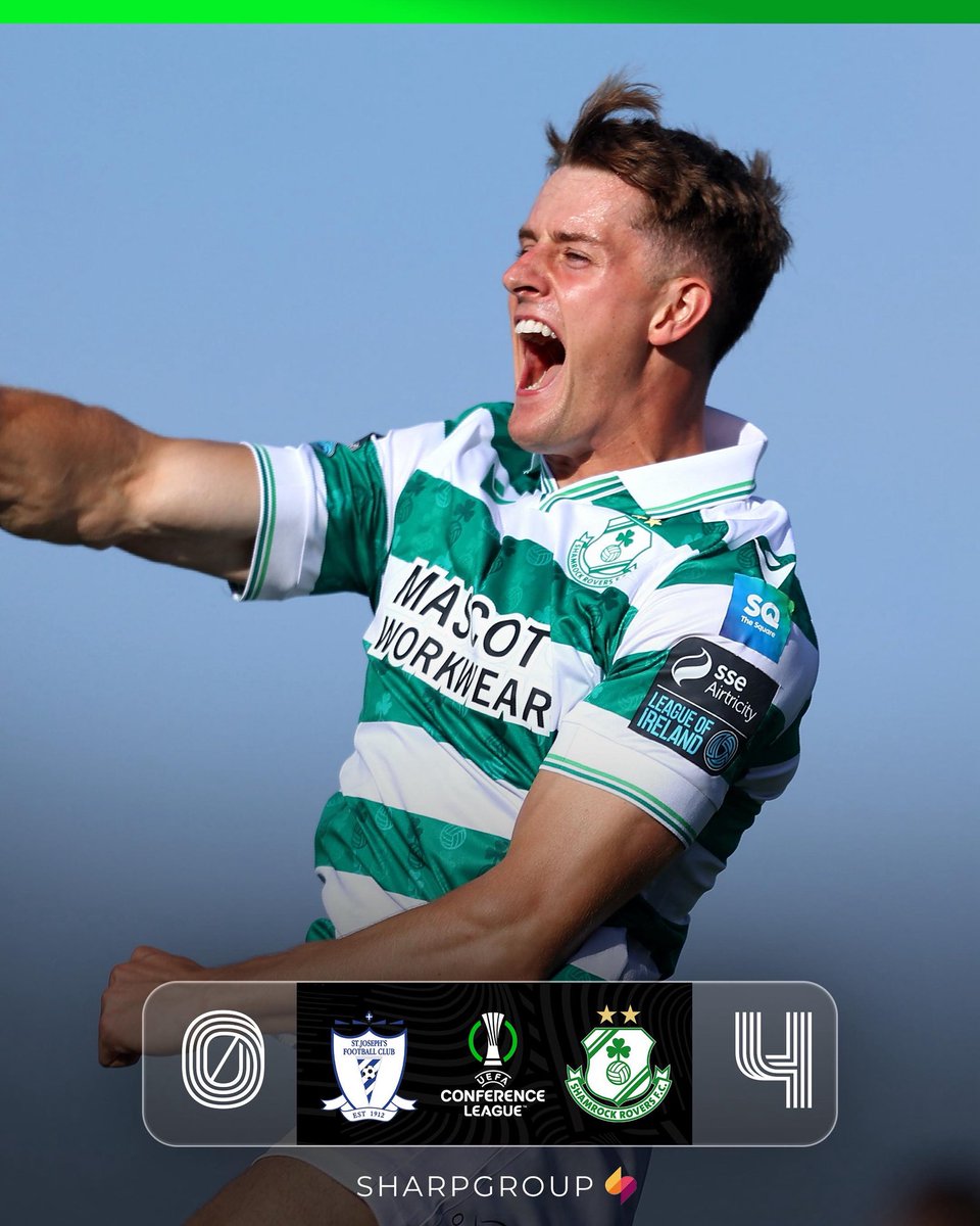 ShamrockRovers's tweet photo. We take the lead back to Dublin 💪🏼

#RoversInEurope 🟢 || @sharp_security https://t.co/gM56PdCPNM