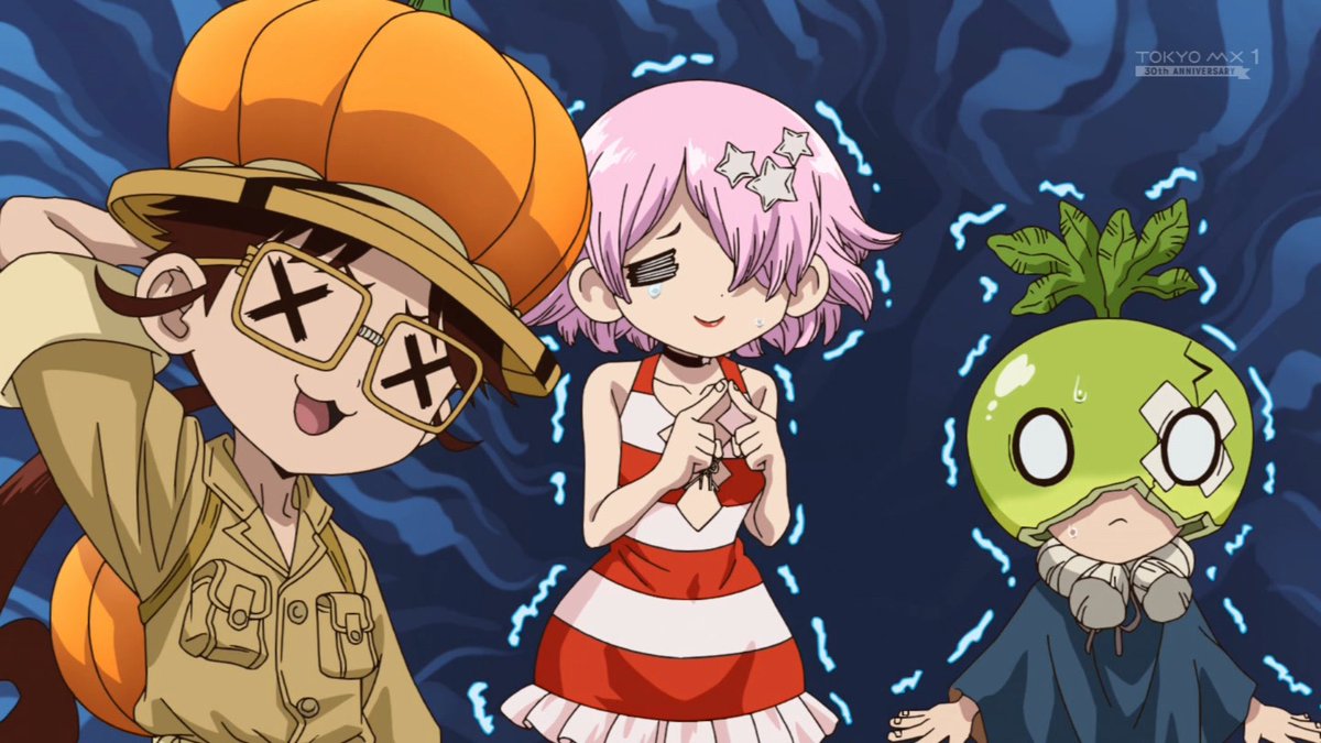 DcstGirls's tweet image. chelsea, luna and suika #drstone