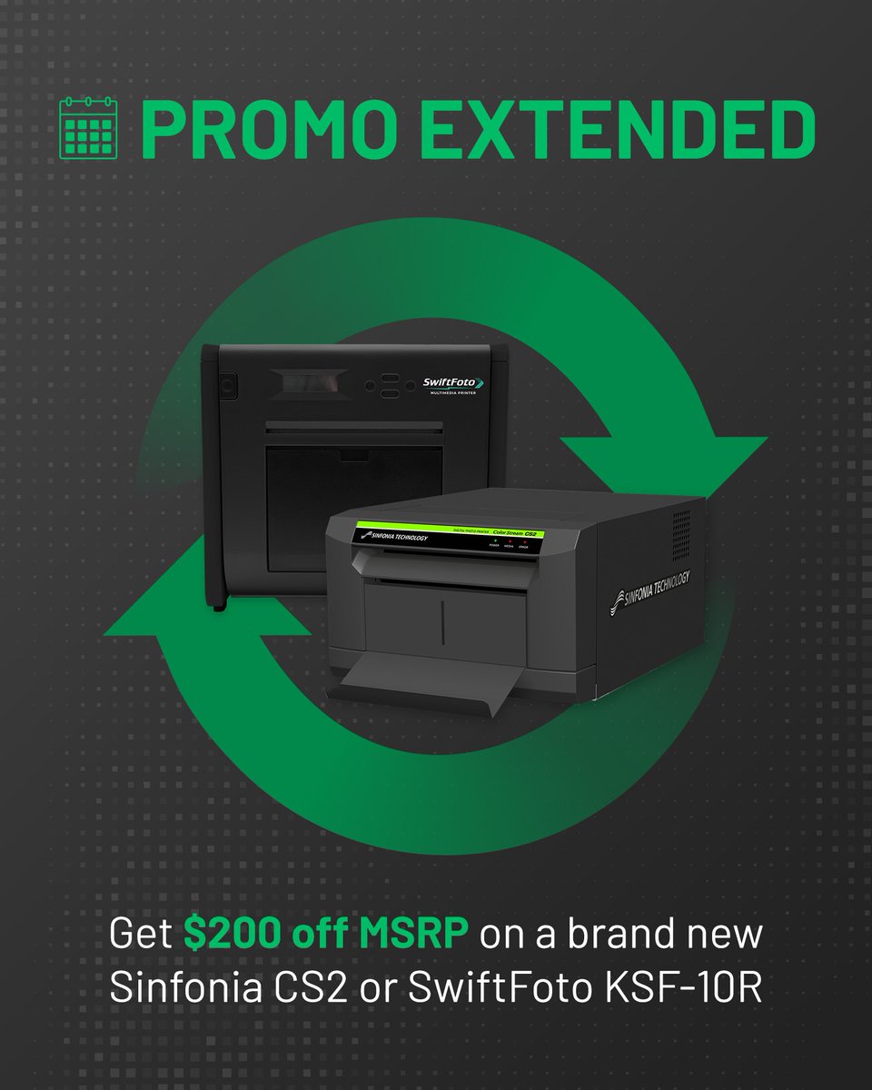SinfoniaPhoto's tweet photo. 🚨 Still using a Mitsubishi photo printer?
Snap a photo of its serial number label &amp; get $200 off a new #Sinfonia CS2 or #SwiftFoto KS-F10R.

✅No returns needed
📅Offer ends 9/30/25
📩sales@sinfoniaphoto.com

*Reseller sets final price
#PhotoPrinting #TradeInOffer #SinfoniaPhoto https://t.co/5MdHDEugtJ