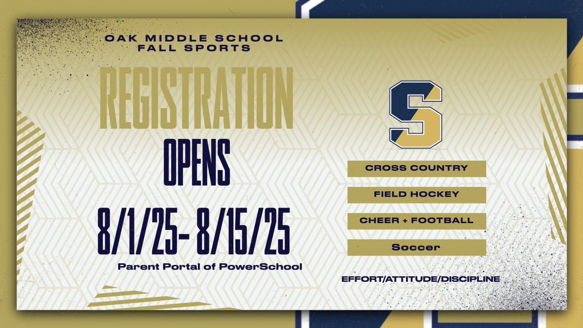 Shrewsbury Athletics (@colonialsad) on Twitter photo Shrewsbury Oak Middle School Fall Sports Registration will be open in the Parent Portal of PowerSchool from 8/1/25-8/15/25.  Go Colonials!!! Shrewsbury Oak Middle School Fall Sports Registration will be open in the Parent Portal of PowerSchool from 8/1/25-8/15/25.  Go Colonials!!!