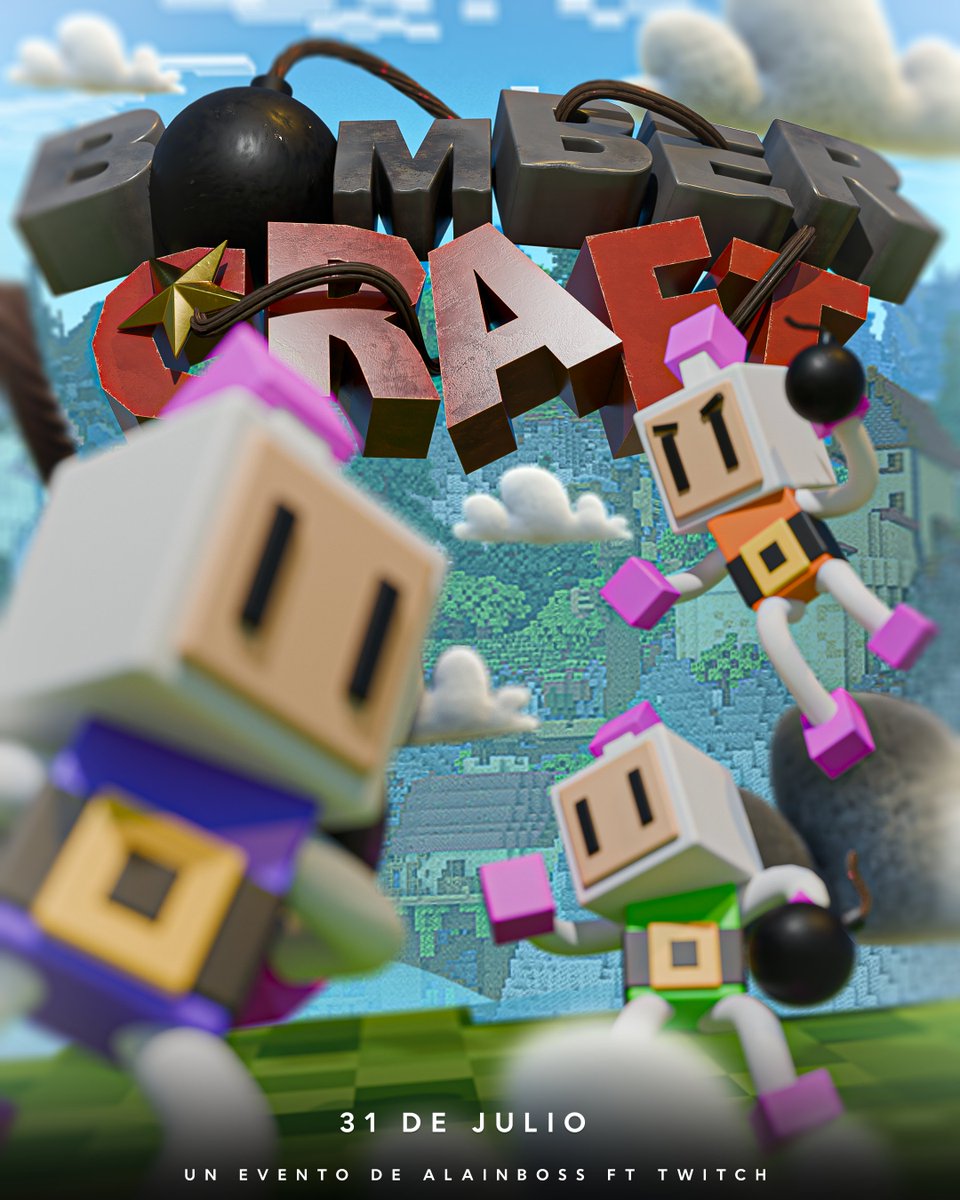 He adaptado el clásico de Nintendo 'Bomberman' a un evento en Minecraft.

💣Bienvenidos a Bombercraft💣

Los mapas, PowerUps y todo lo que tenía el videojuego pero para 50 streamers👥

¿A quién os molaría ver detornarse? Nos vemos el 31 de julio⬇️👀