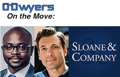 odwyerpr's tweet image. .@SloaneAndCoPR brings on Zack Mukewa and Jon Hammond to lead its new capital markets and media, sports, entertainment and technology practices  odwpr.us/4kWrymw