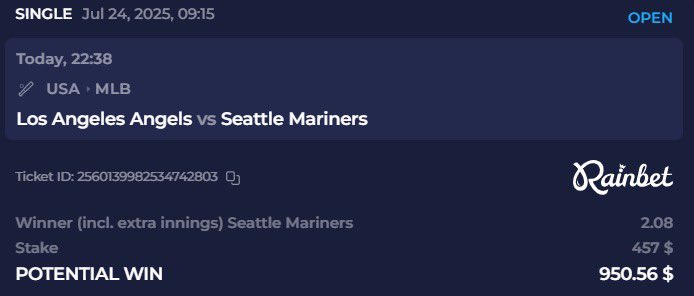 cy1nus's tweet image. Another W coming for Seattle Mariners Angels stand no chance ๐ค