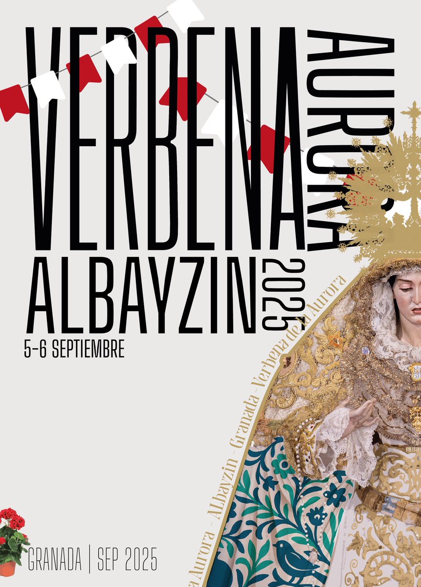 📣 ¡Ya tenemos cartel oficial de la #VerbenaAurora25!

🎨 Obra realizada por nuestro hermano Sergio Jiménez García.
📅 Nos vemos los días 5 y 6 de septiembre en el Albayzín, celebrando juntos la festividad de Nuestra Madre.
Una cita abierta a toda la ciudad para disfrutar juntos.