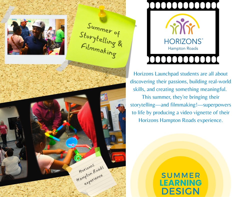 summerlearning's tweet image. As part of the 2025 Summer Learning Design Pilot, Horizons Hampton Roads, in VA, is bringing their storytelling—and filmmaking—superpowers to life by producing a video vignette of their Horizons Hampton Roads experience. @summerlearning
@XQAmerica @remakelearning
