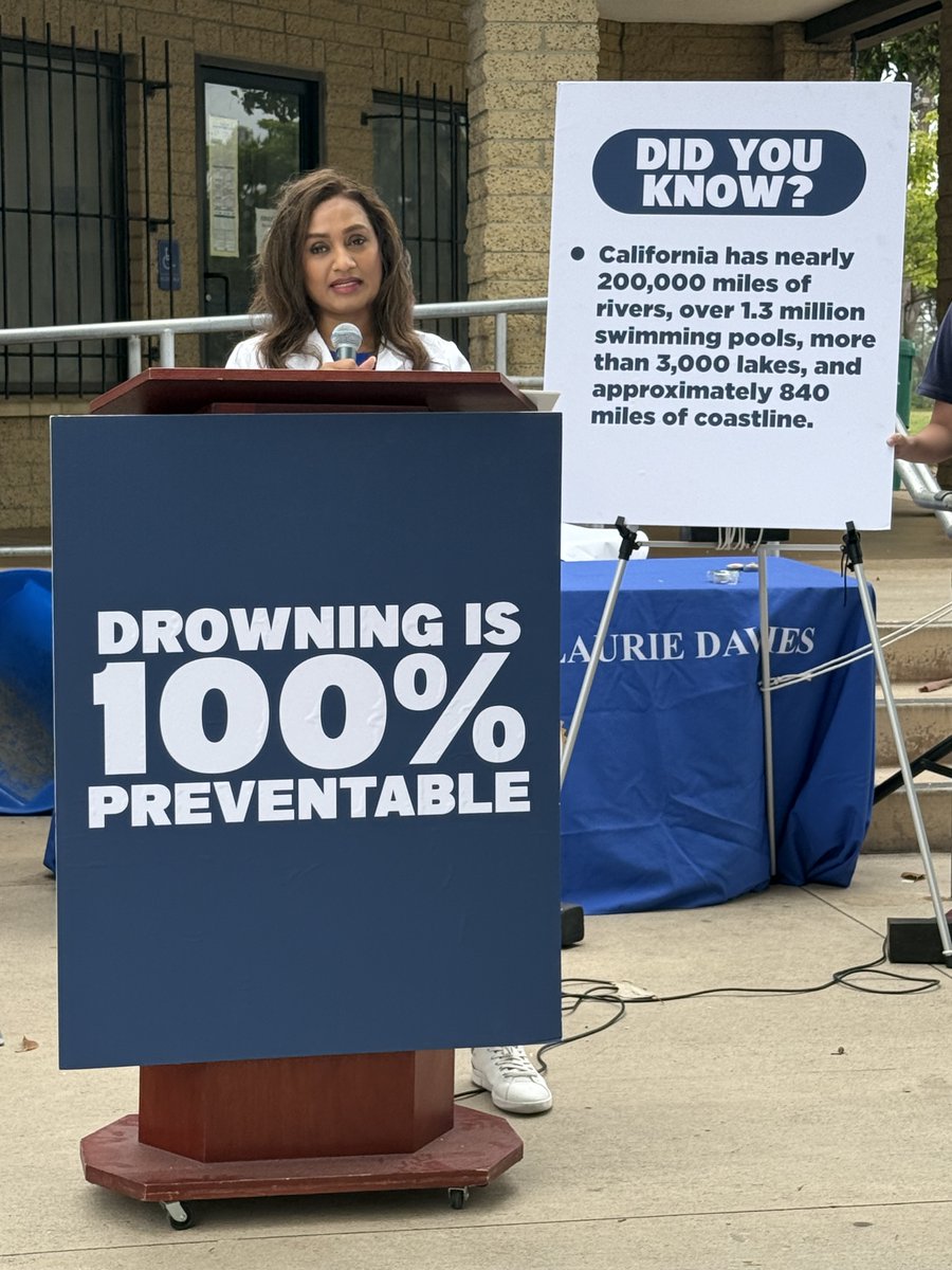 We're proud to support AB 1005 by <a href="/AsmLaurieDavies/">Assemblywoman Laurie Davies</a> to provide drowning prevention education in schools and swim lessons for low-income  children across CA. SDCMS  President Preeti S. Mehta recently appeared at a press conference to  tout how AB 1005 can help save lives.