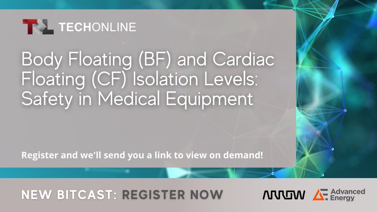 TechOnline's tweet image. In this 30-minute BitCast, we will explore key power supply considerations for designing safe medical equipment that complies with IEC 60601-1 standards.
➡️ Learn more: arw.li/6019fyhO5
#Sponsored by @arrowglobal and @AdvEnergy