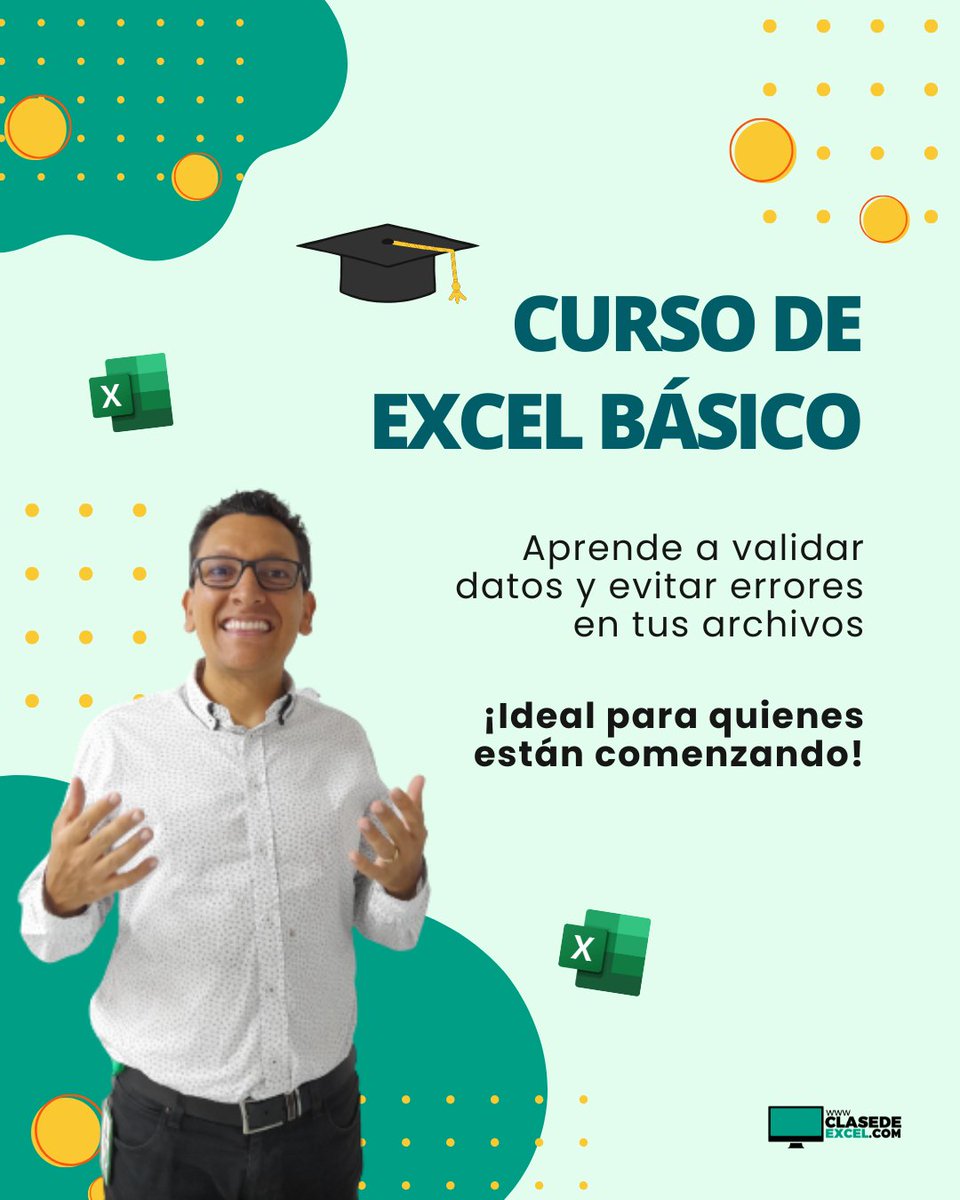 clasedeexcel's tweet image. 🤓 ¿Sabías que puedes evitar errores en tus hojas de Excel incluso antes de que ocurran? ✅

👨🏻‍🏫 En nuestro Curso de Excel Básico aprenderás a usar la herramienta de validación de datos, una función clave para controlar lo que los usuarios pueden ingresar. 💻

#ExcelBásico #Excel