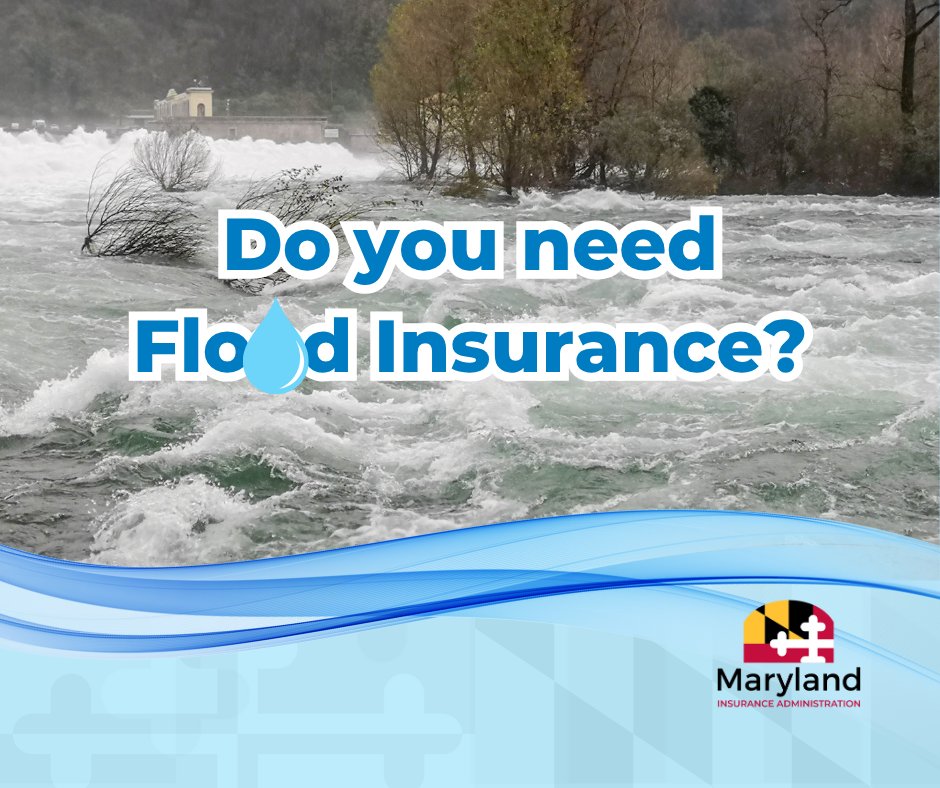 Most homeowners/renters insurance policies do not include flood insurance. Are you considering whether you should purchase flood insurance? Visit our website for resources: insurance.maryland.gov/Consumer/Pages… #FloodAwareMD #FloodInsurance #FloodSmart #Flooding #MDInsurance