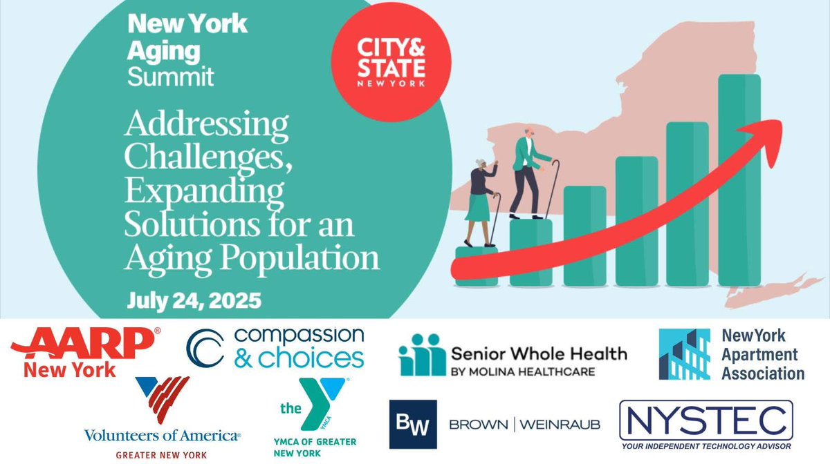 NYS has the 4th largest pop of older adults in the country. Will be over 5mil by 2030. Are we ready? Share your thoughts! <a href="/AARPNY/">aarpny</a> <a href="/CityAndStateNY/">City & State NY</a>