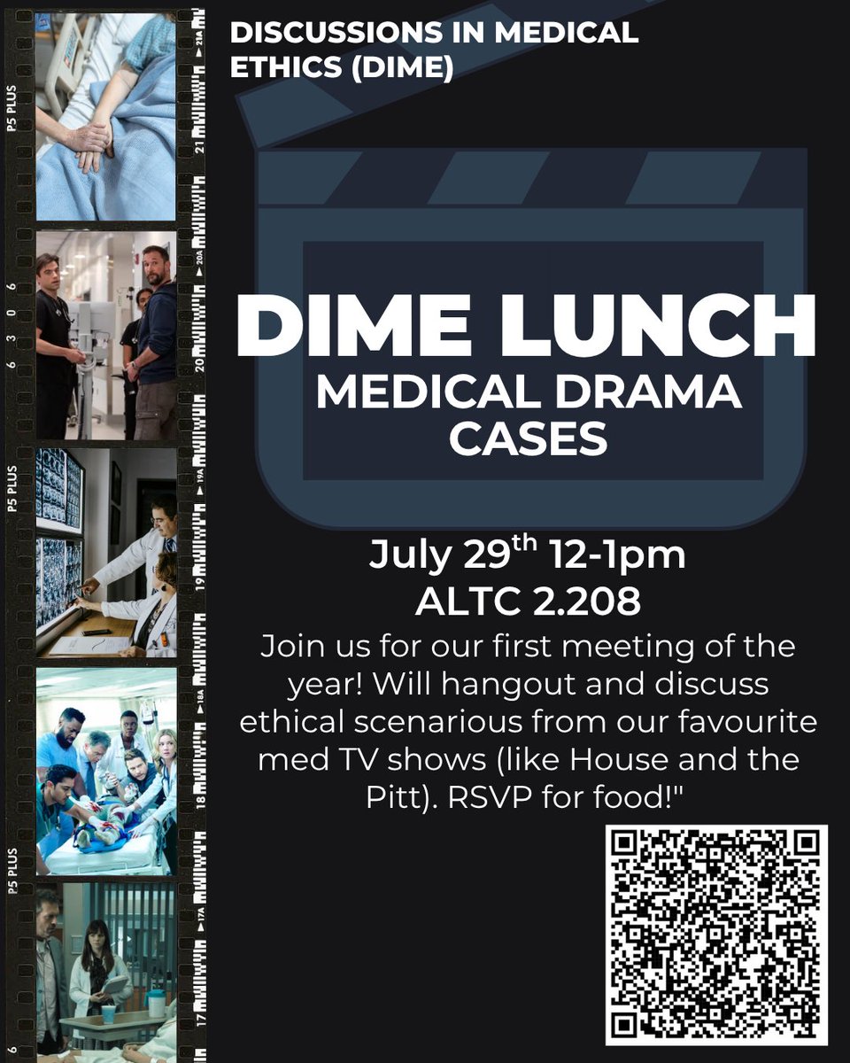 Join our Discussions in Medical Ethics group on Tuesday 29 July at 12pm as they discuss medical drama ethical scenarios from our favorite medical TV shows like House and Pitt. Join now shorturl.at/P7xmL