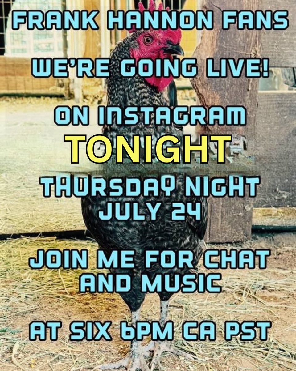 TeslaBand's tweet image. Hey join me live on my @instagram tonight at 6pm PST / 9pm EST.

instagram.com/frankhannonoff…

Frank