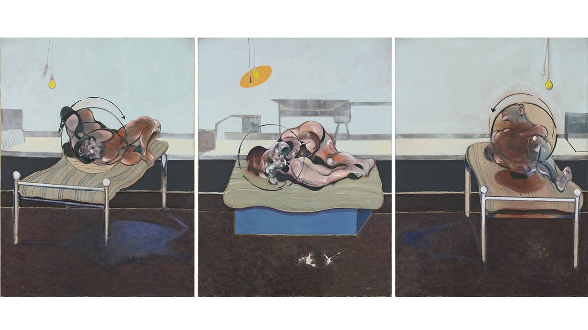 baconartbot's tweet image. Three Studies of Figures on Beds #artbots #bacon