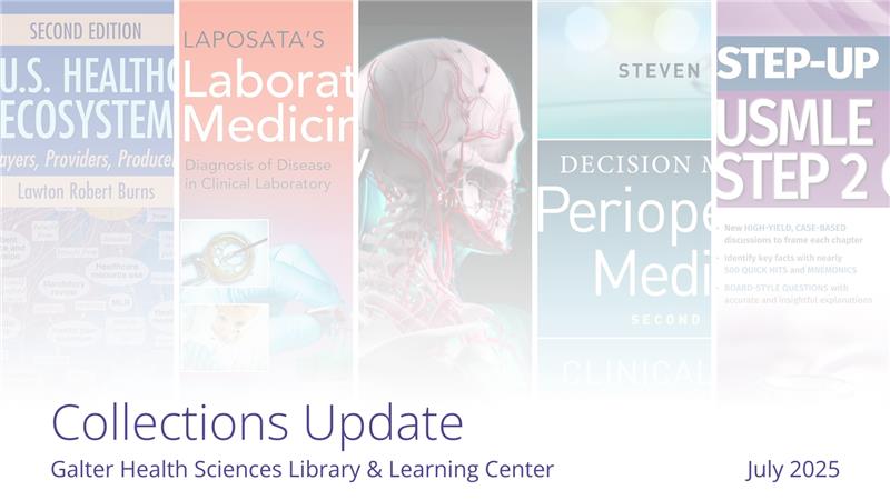 galterlibrary's tweet image. Collections Update! 📚Check out the resources added to our collections this July: galter.northwestern.edu/news/collectio…