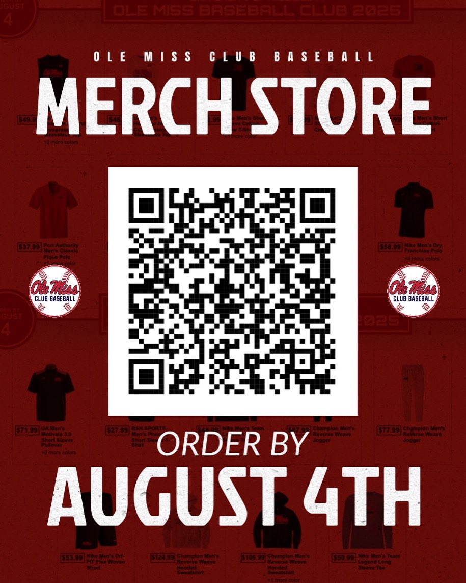 🚨FOR A LIMITED AMOUNT OF TIME🚨 Help us fund our 2025/2026 Club Baseball season by purchasing our merchandise. Offer ends on August 4th. Link is in our bio and you can scan the QR code which takes you straight to our website!