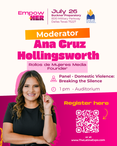We’re honored to welcome Ana Cruz Hollingsworth, founder of Rollos de Mujeres Media, as moderator for the important panel “Domestic Violence: Breaking the Silence.”

The EmpowHER Latina Summit is dedicated to empowering, educating, and connecting Latina women and families.
