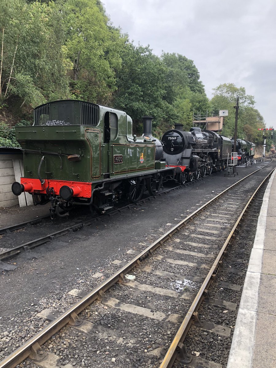 CrecyRail's tweet image. It felt like @svrofficialsite was about to explode back into life today with Nos 4930 and 13268 raising steam at Kidderminster, and the two Autotrailers on display with their engine, and a slightly bigger green one, to be seen at Bewdley. It’s going to be quite a weekend!