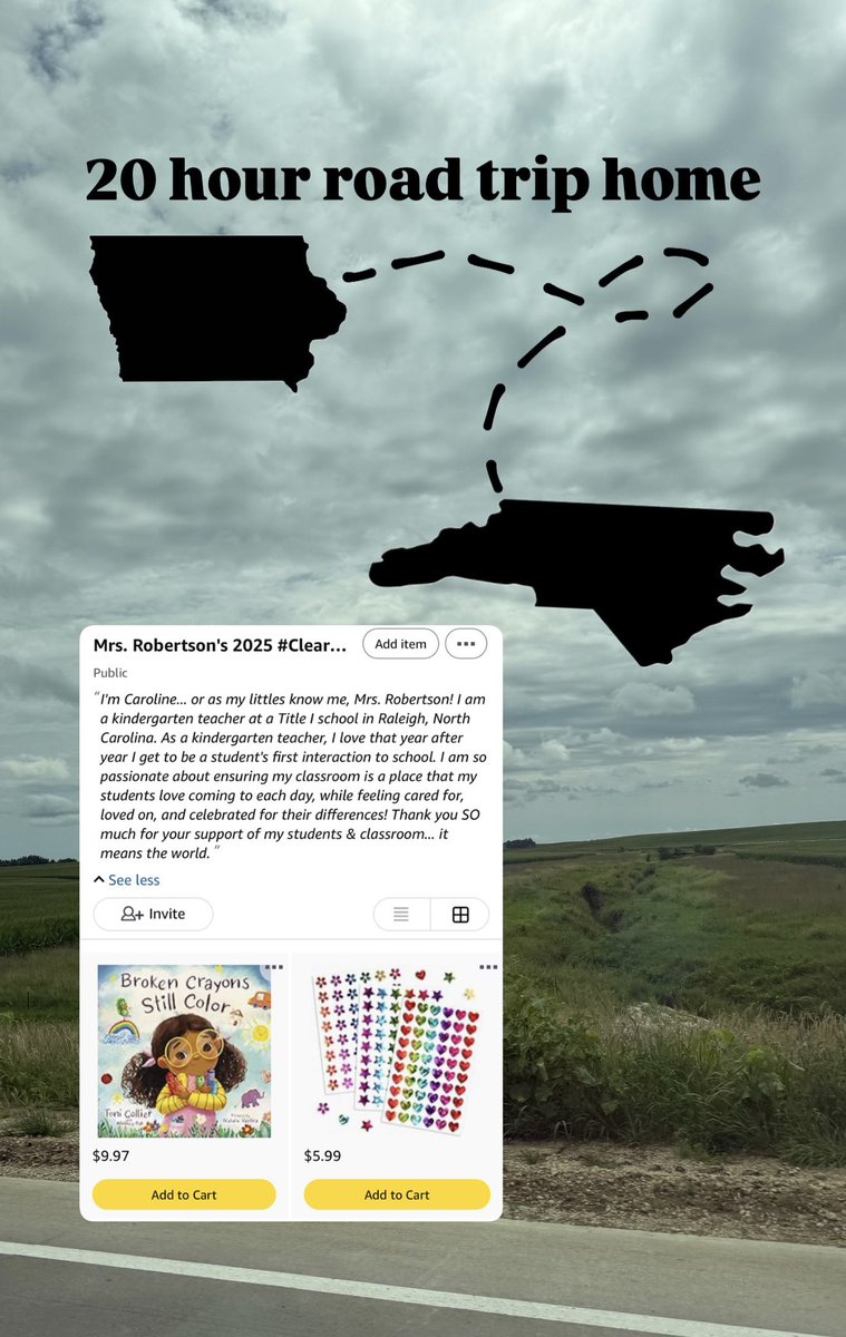 How cool would it be to get home to Amazon packages for my students &amp; classroom after 20 hours on the road? 🤩 #ClearTheList #Teachersof𝕏 ❤️ amazon.com/hz/wishlist/ls…
