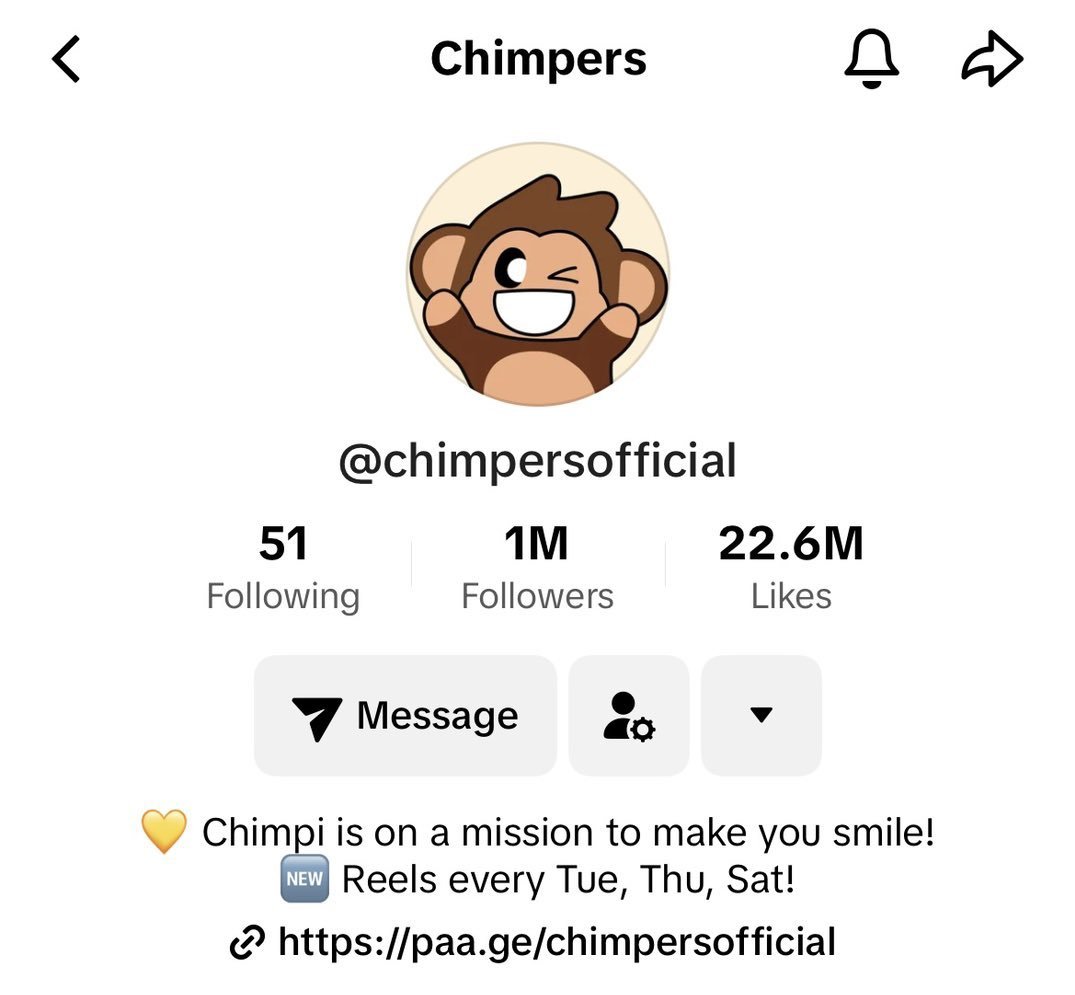 unchained_ninja's tweet image. Chimpers finally hit 1M followers on TikTok 💥
Imagine what happens when people discover the Chimpers NFTs.
!CHIMP