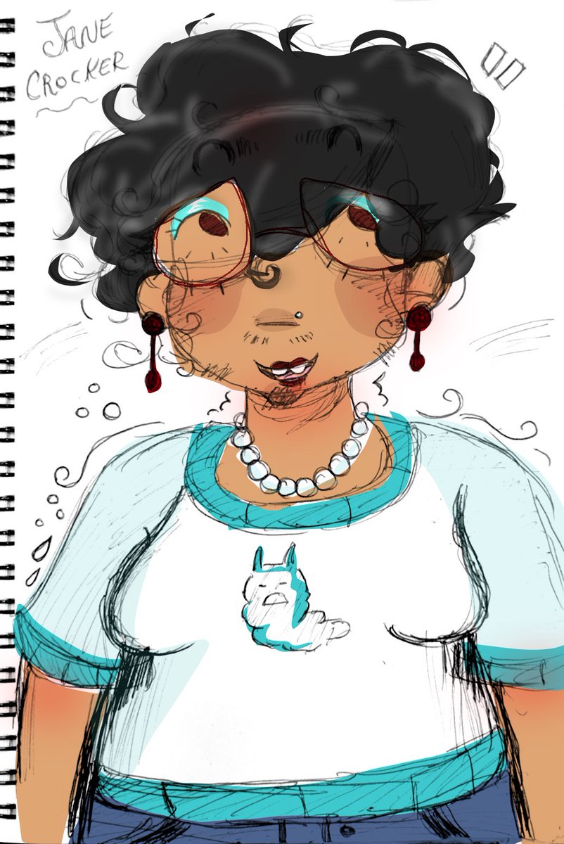 vampcrocker's tweet image. jane drawing that i drew at work and literally just colored