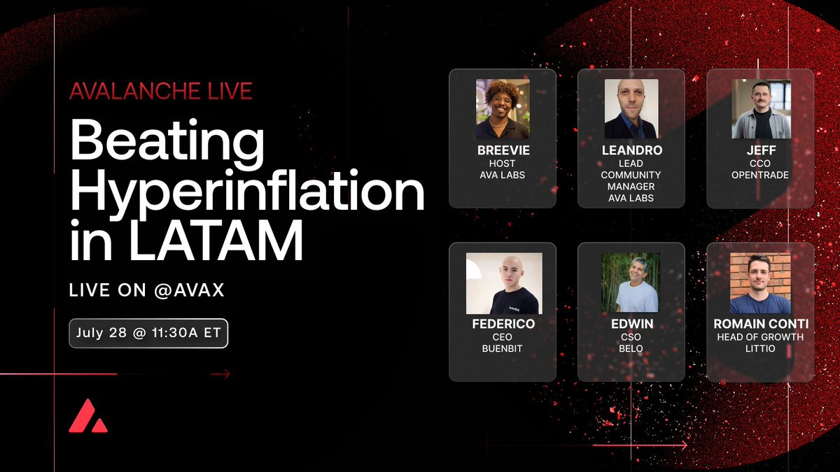 In regions where savings can lose value by the day, stablecoins are becoming a new lifeline.

This Monday we’re hosting a livestream with <a href="/BreevieGotRekt/">Breevie🔺️🎈</a>, <a href="/Leandro84D/">Leandro 🔺</a>, <a href="/opentrade_io/">OpenTrade</a>, <a href="/buenbit/">Buenbit</a>, <a href="/littioco/">Littio</a>, <a href="/belo_app/">belo 🌎</a> to talk about how they're helping millions across Latin America
