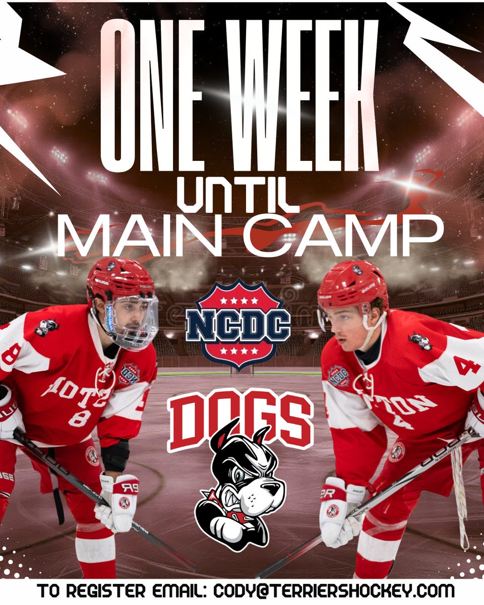 Boston Jr Terriers (@jr_terriers) on Twitter photo 🚨 1 WEEK OUT! 🚨
Boston Dogs NCDC Main Camp hits the ice at Canton SportsPlex 🐾🔥
📍 August 1–3
Elite talent. Intense competition. The road to the NCDC starts here.
#BostonDogs #NCDC #HockeyCamp #NextLevel #OneWeekOut #CantonSportsPlex 🚨 1 WEEK OUT! 🚨
Boston Dogs NCDC Main Camp hits the ice at Canton SportsPlex 🐾🔥
📍 August 1–3
Elite talent. Intense competition. The road to the NCDC starts here.
#BostonDogs #NCDC #HockeyCamp #NextLevel #OneWeekOut #CantonSportsPlex