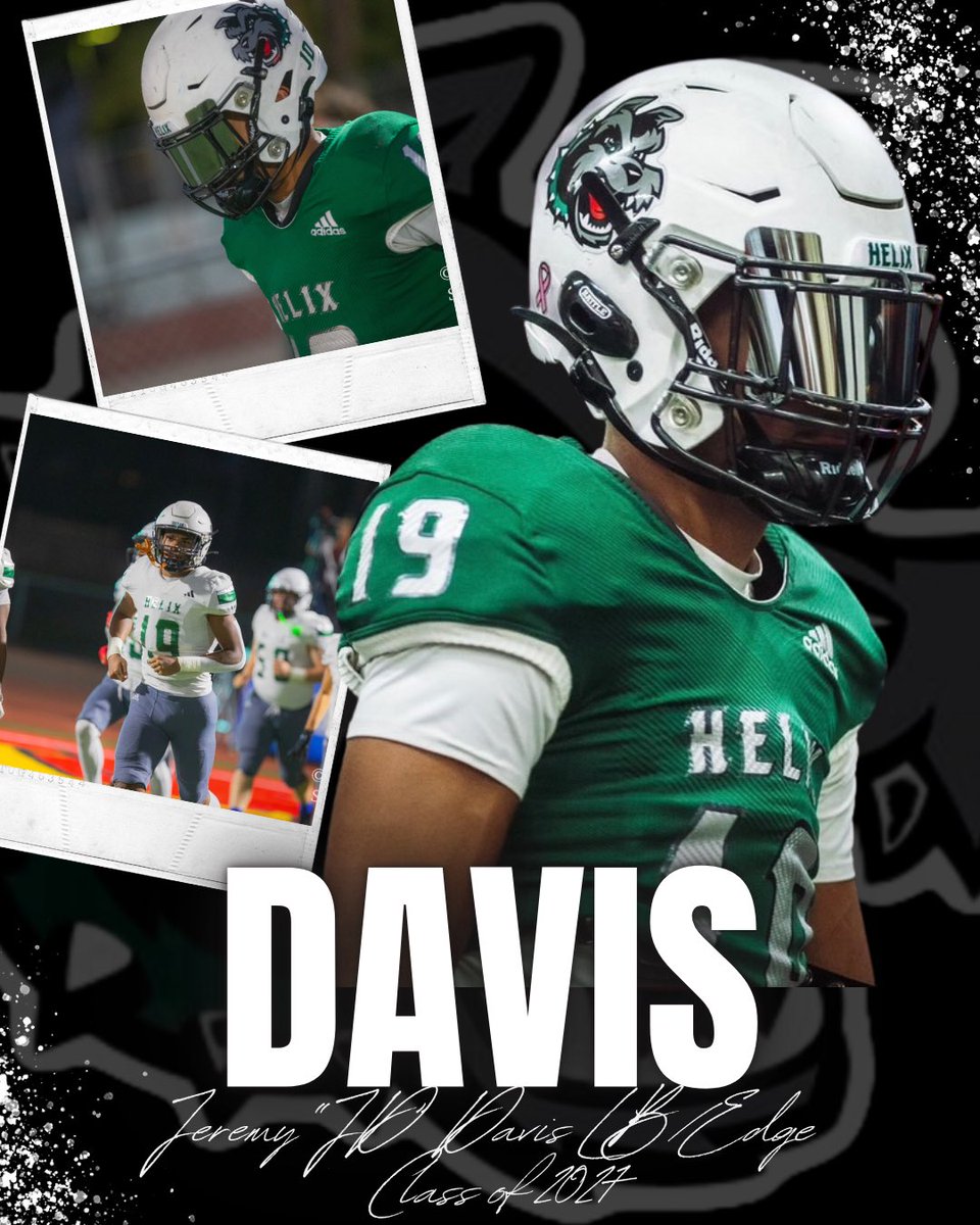 HelixFootball's tweet image. Player Spotlight: Jeremy “JD” Davis (c/o ‘27) LB/Edge (@jeremyd0925)
Jeremy is 6’2 190 and plays sideline to sideline. He’s physical, aggressive, smart and his confidence on the field elevates everyone around him. Has the ability to takeover a game.
#STP x #HelixFootball