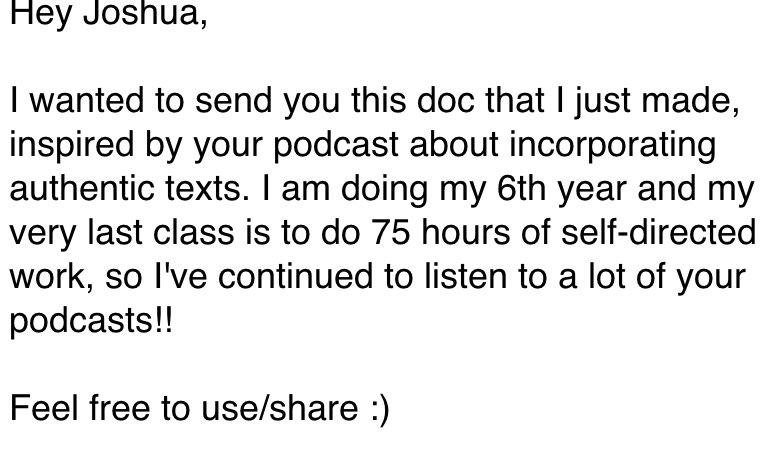 As I go into the 4th year and 200+ episodes of the World Language Classroom podcast my goal continues to be to provide consistent ideas that are useful for teachers. These messages and emails keep me so motivated.