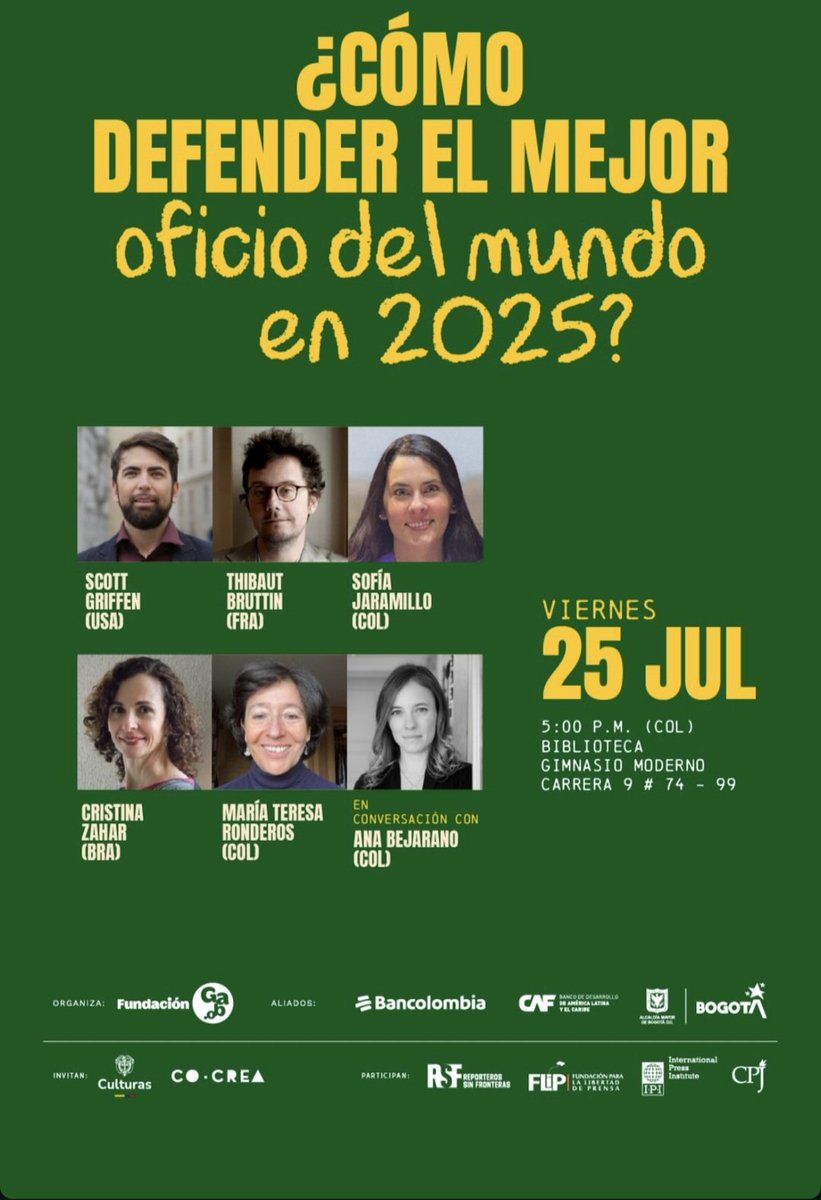 El Veinte (@elveinteorg) on Twitter photo Nuestra codirectora, <a href="/AnaBejaranoRG/">Ana BejaranoRicaurte</a>, participará en la charla “¿Cómo defender el mejor oficio del mundo en 2025?” este 25 de julio a las 5 p. m. en el marco del <a href="/FestivalGabo/">Festival Gabo</a>.
Inscríbete aquí 👉:
festivalgabo.com Nuestra codirectora, <a href="/AnaBejaranoRG/">Ana BejaranoRicaurte</a>, participará en la charla “¿Cómo defender el mejor oficio del mundo en 2025?” este 25 de julio a las 5 p. m. en el marco del <a href="/FestivalGabo/">Festival Gabo</a>.
Inscríbete aquí 👉:
festivalgabo.com