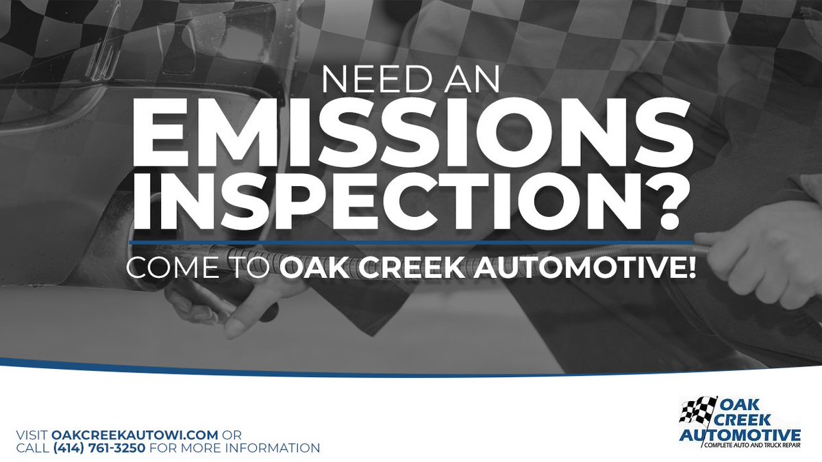 Emissions Inspections help you understand the environmental impact of your vehicle - we can test your emissions at Oak Creek!

📞(414) 761-3250
💻oakcreekautowi.com/Auto-Repairs
📍7948 S 27th St, Oak Creek, WI