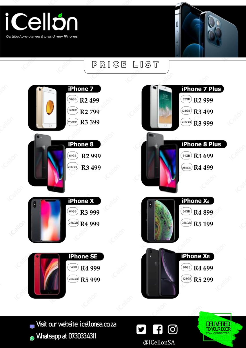 iCellonSA's tweet image. Certified preowned iPhones at affordable and negotiable prices🟢⚫️