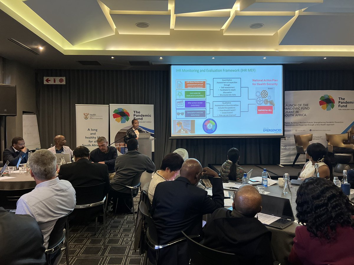 Panel in Session | Experts from <a href="/HealthZA/">National Department of Health</a> <a href="/nicd_sa/">NICD</a> <a href="/WHO/">World Health Organization (WHO)</a> <a href="/UNICEF_SA/">UNICEF South Africa</a> <a href="/FAOSouthAfrica/">FAOSouthAfrica</a> <a href="/Jhpiego_SA/">Jhpiego South Africa</a>,  Department of Agriculture &amp; Department of Forestry, Fisheries &amp; Environment discussed what it takes to strengthen South Africa’s pandemic readiness.

The panel underscored the