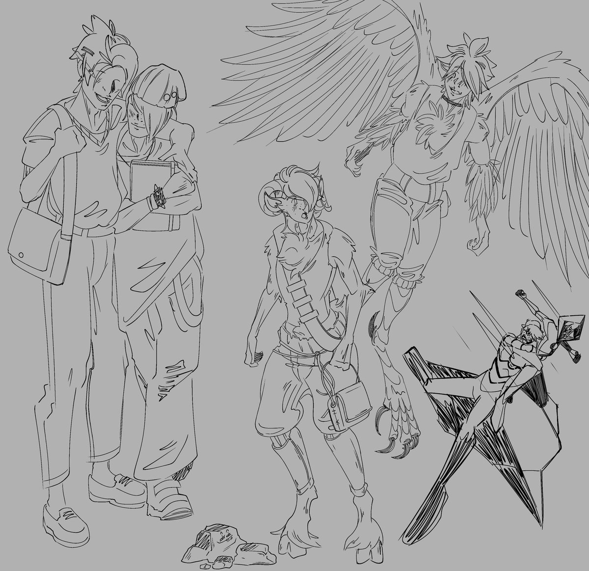 Soooo... I didn't finish this.
To no one's surprise?

Well, at least have some doodles of the sweet boys!

#marcaniel