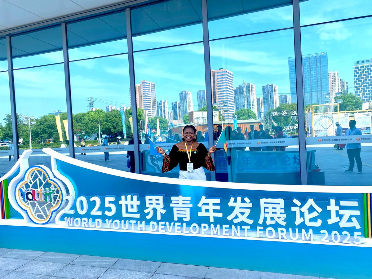 rugbwa's tweet photo. Our Executive Director proudly represented RUGBWA at the 2025 World Youth Development Forum (WYDF) in China! Our project is empowering and women girls in rural communities was named one of the top 100 youth actions globally! Seven years of dedication, recognized on a world stage. https://t.co/ASQkULQ8lS