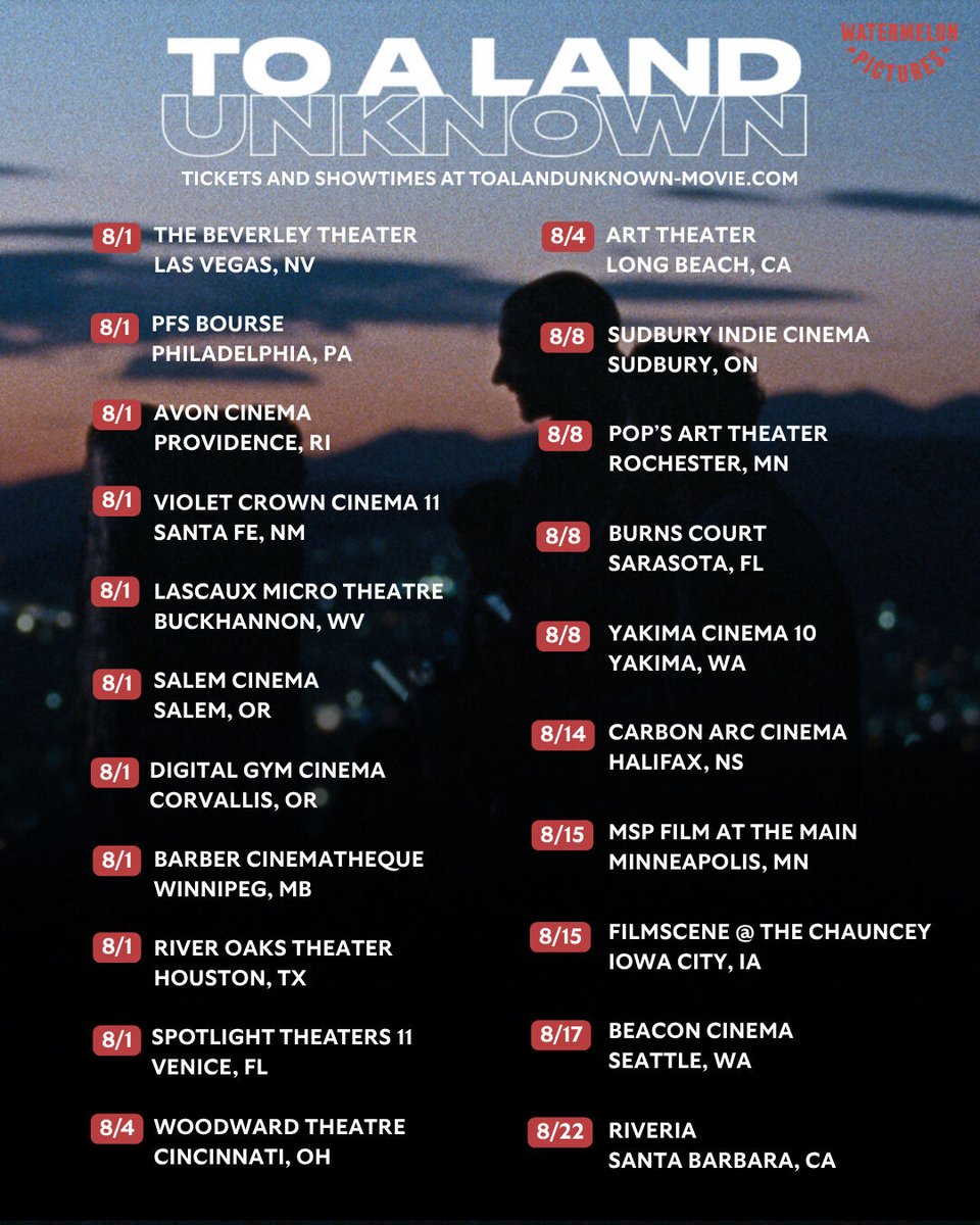 Here is an updated list of cities where you can catch To A Land Unknown in theaters! Is your city on the list? Be sure to tag your favorite local cinemas and orgs if you want to bring TALU to a screen near you! We can take if from there 🌱🍉🎬