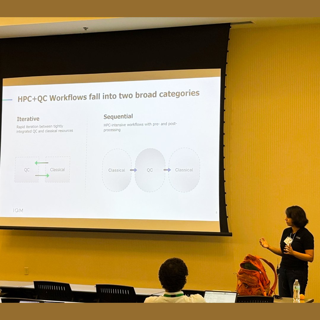 OLCFGOV's tweet image. How do we find the workflows that will make the biggest difference and generate the most impact?💥
During her QCUF keynote, @meetIQM's Kristine Rezai explained how chemistry simulations, optimization, and quantum machine learning are a perfect fit for merging HPC and QC.💫