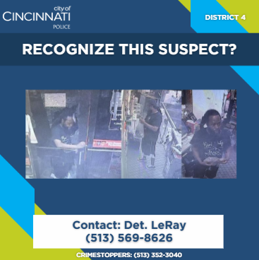CincyPD's tweet image. We need your help. On 7/24/25, the pictured suspect threw a rock through the front door and stole 40 packs of Newport Cigarettes. If you have any information, please contact Det. LeRay at 513-569-8626.