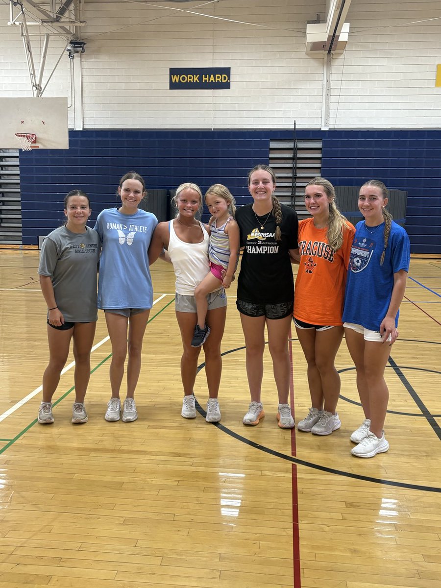 A picture of our seniors wrapping our strength and conditioning camp!! All 40 campers did an amazing job!!