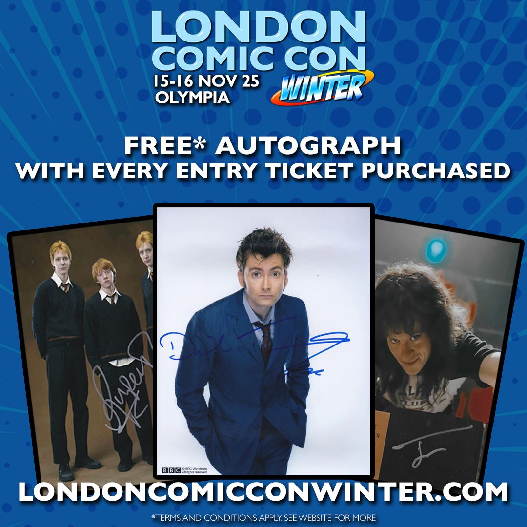 Showmasters's tweet image. Get a FREE autograph* with every #LCCWinter entry ticket purchased before 31st August 2025 (while stocks last)!
As a special bonus, several valuable autographs will be randomly included, worth up to £150!
Will you be lucky enough to find one?
Grab your tickets now and don’t…