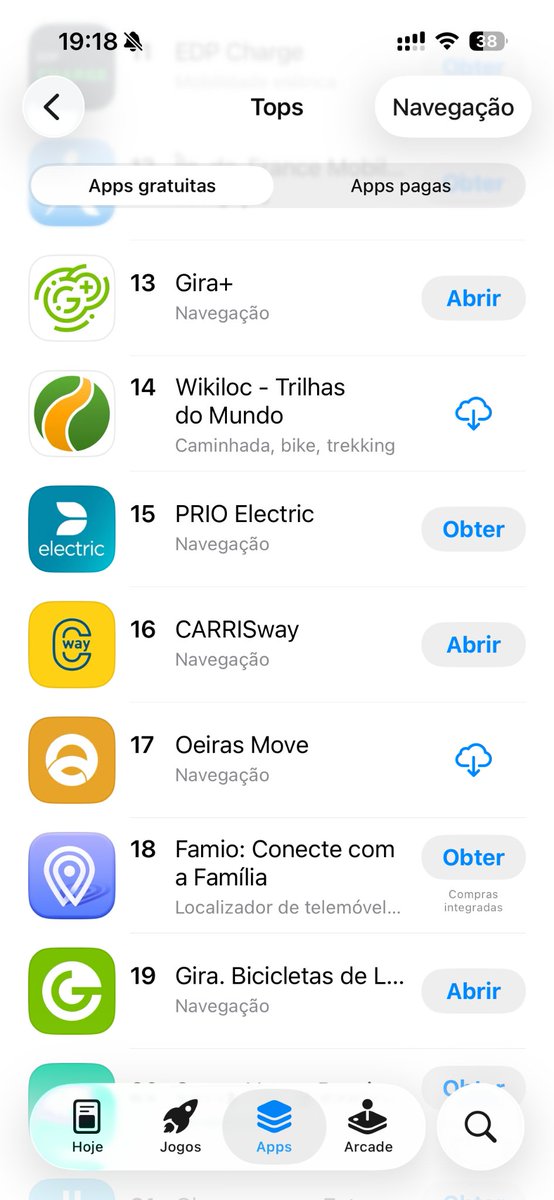 A Gira+ continua no top da App
Store em navegação! Está acima da oficial :pp 

Obrigado pela atenção do LPP e quem nos deu 5* :) 
lisboaparapessoas.pt/2025/07/21/gir…