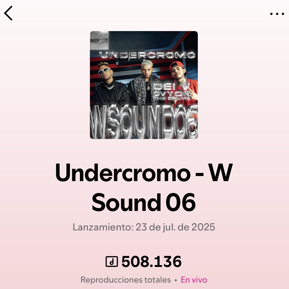 bigligas's tweet image. A falta de 6 Horas para cerrar el conteo de spotify
UNDERCROMO ya es el mejor debut de todas las W SOUND. 🙏
Esta canción no salió pa’ superar ninguna anterior.
Salió pa’ recordarnos que tb tenemos que arriesgar.
🎻 Música clásica
💥 Motivación
🚫 Nada comercial
Cada W SOUND…