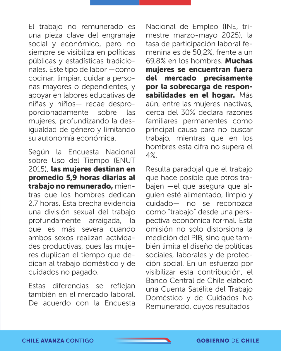 MinMujeryEG's tweet image. ¡Revisa la columna de la ministra Orellana en @La_Segunda! 📰Como Gobierno seguimos empujando la consolidación de #ChileCuida, que busca garantizar que tanto el Estado, las empresas, las comunidades como los hogares asumamos esta tarea con corresponsabilidad.